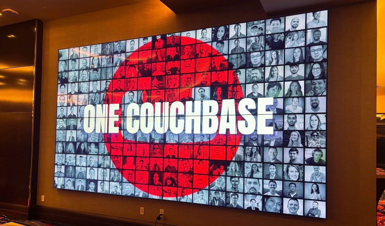 One Couchbase employee photo mosaic wall