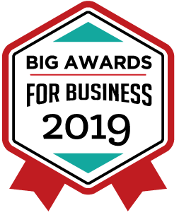 Official 2019 BIG Awards for Business winner badge